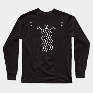 Cat Having Noodle Long Sleeve T-Shirt